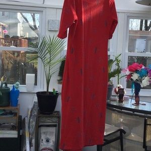 Knee length LulaRoe red dress